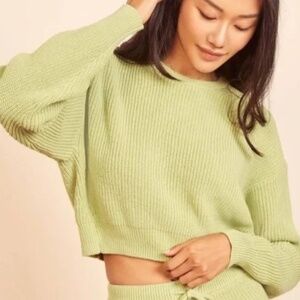 Reformation Light Green Crew Neck Sweater